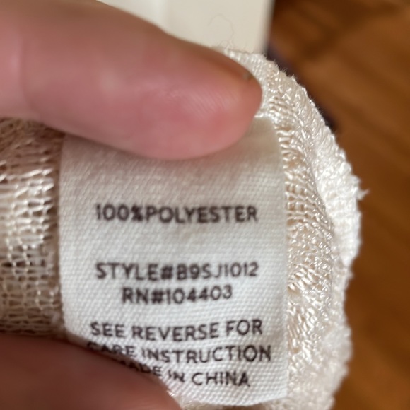 Blu Pepper - Cream Popcorn Fringe Fuzzy Open Cardigan - Size Large - Picture 4 of 8